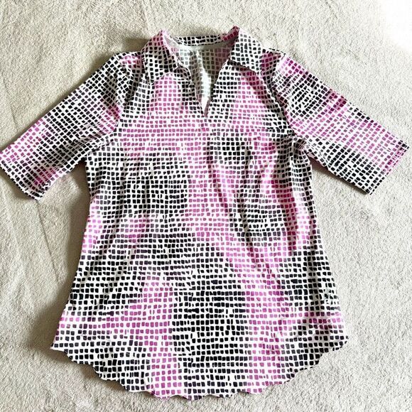 NWOT JoFit Women's Scallop Hem V-Neck Active Athletic Collared Polo - Picture 1 of 10